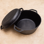 Dutch Oven 5 Quarts with Skillet Lid 2-in-1, Cast Iron Seasoned | Ahlan Living | Krucible Kitchen