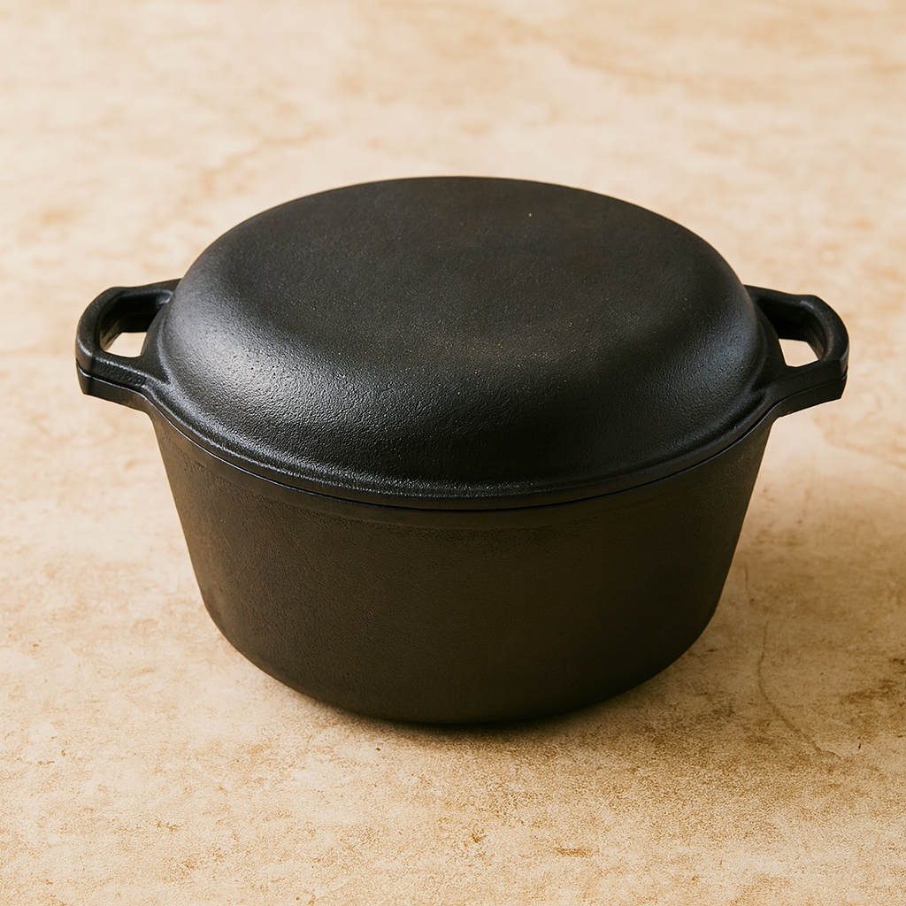 Dutch Oven 5 Quarts with Skillet Lid 2-in-1, Cast Iron Seasoned | Ahlan Living | Krucible Kitchen