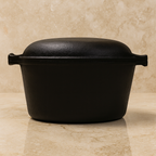 Dutch Oven 5 Quarts with Skillet Lid 2-in-1, Cast Iron Seasoned | Ahlan Living | Krucible Kitchen