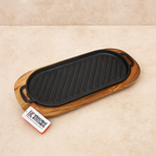 Sizzler 14 Inch (36 cm) Oval Grill Cast Iron | Ahlan Living | Krucible Kitchen