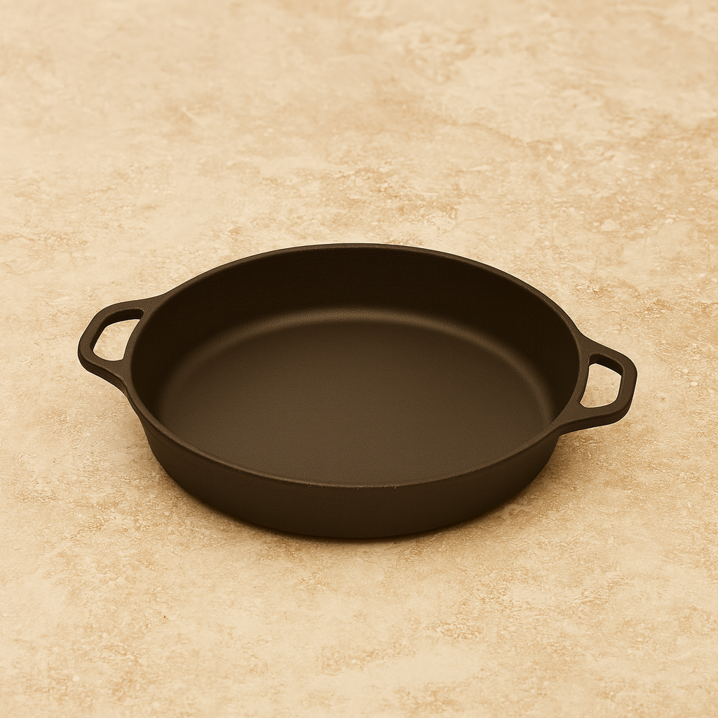 Skillet 15 Inch (38 Cm) Dual Handle, Cast Iron Seasoned | Ahlan Living | Krucible Kitchen