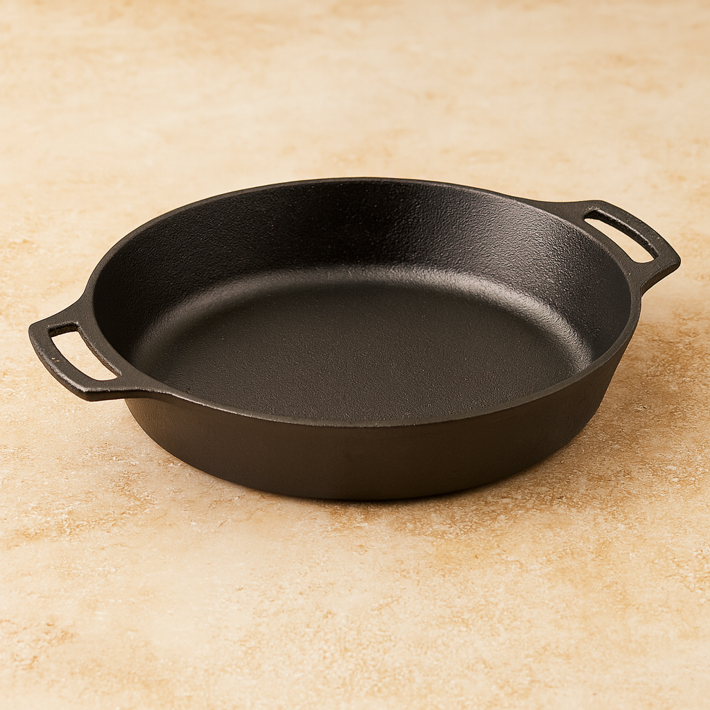 Skillet 15 Inch (38 Cm) Dual Handle, Cast Iron Seasoned | Ahlan Living | Krucible Kitchen
