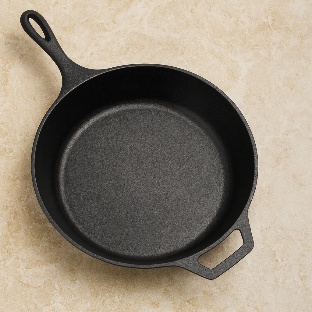 Skillet 10 Inch ( 25 cm ) Deep Cast Iron Frying Pan | Ahlan Living | Krucible Kitchen