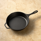 Skillet 10 Inch ( 25 cm ) Deep Cast Iron Frying Pan | Ahlan Living | Krucible Kitchen