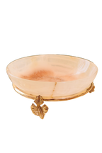 Marble Bowl Deep With Brass Stand - (25 Cm) - LA Home Store